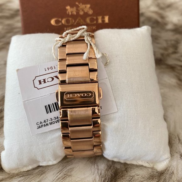 NWT COACH WOMEN'S TRISTEN ROSE GOLD-PLATED BRACELET WATCH - Picture 5 of 12